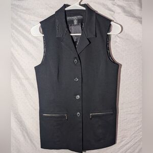 Black Sleeveless Vest by Josephine Chaus